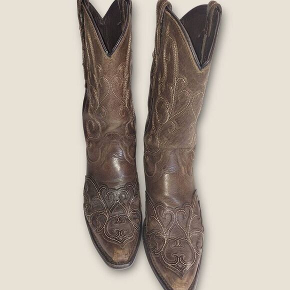 Justin Mens boots Sz 9D Buck Brown Round Toe Western Boots 2253 Comfort Cushion - Picture 10 of 14